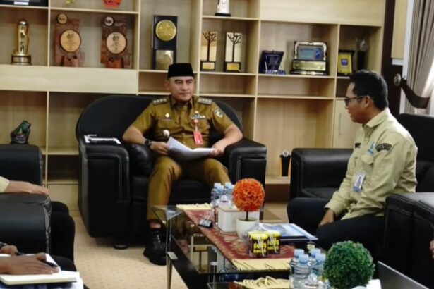 Bupati Rahmat menerima paparan dari BUMD Tala. Foto: Istimewa
