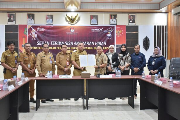 KPU Kapuas Serahkan Sisa Anggaran Pilkada 2024 Sebesar Rp 844 Juta ke Kas Daerah