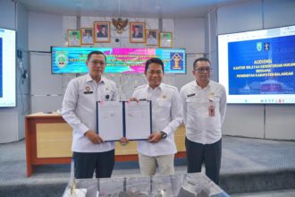 Pemkab Balangan dan Kanwil Kemenkumham Kalsel Jalin Kerja Sama Penguatan Hukum dan Inovasi Daerah. Foto: MC Balangan