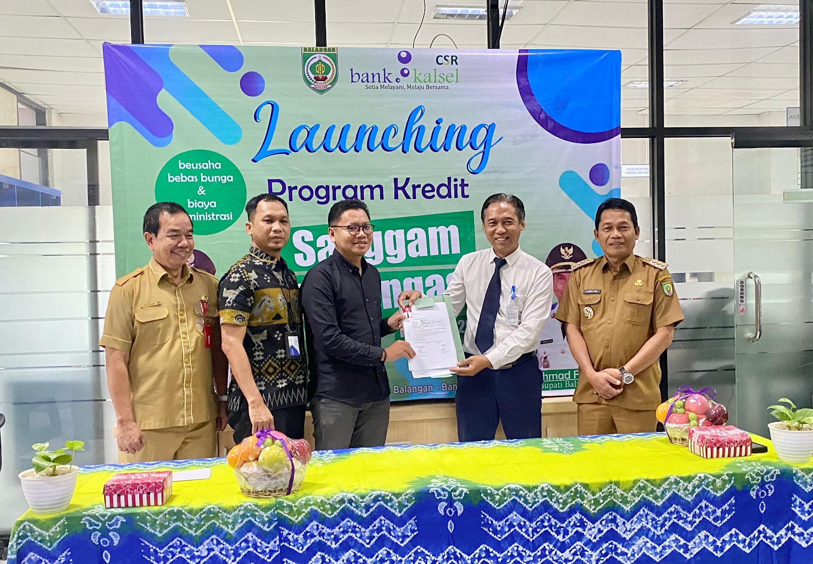 Pemkab Balangan Luncurkan Tahap III Program Sanggam Babungas, Kredit Bebas Bunga untuk UMKM. Foto: MC Balangan