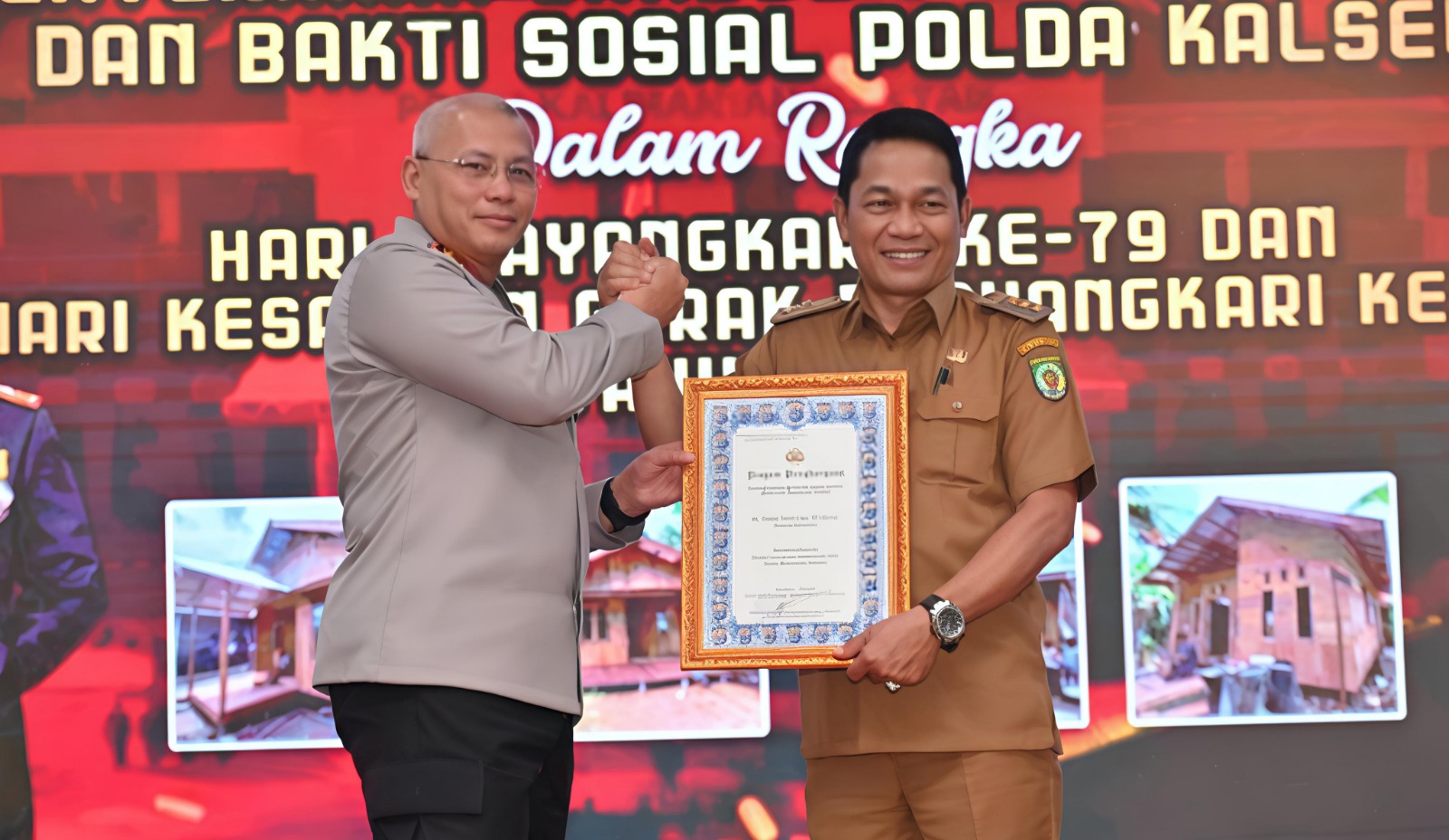 Bupati Balangan Apresiasi Dukungan Polda Kalsel dalam Program Bedah Rumah. Foto: MC Balangan